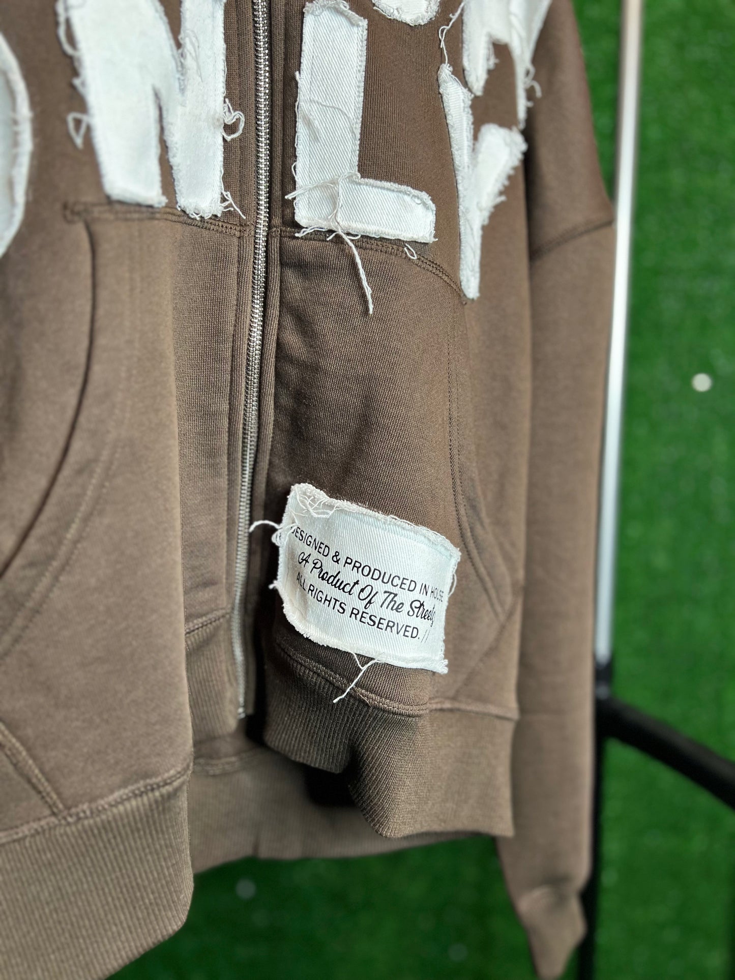 "CASH ONLY" BROWN (OverSized Zip-Up)