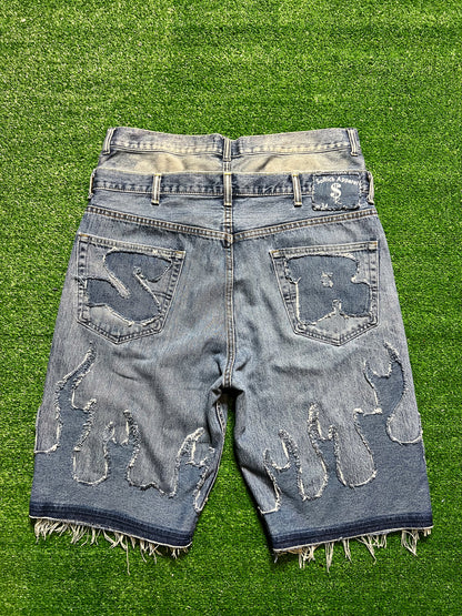 "Burnt Out" Baggy Jean Shorts