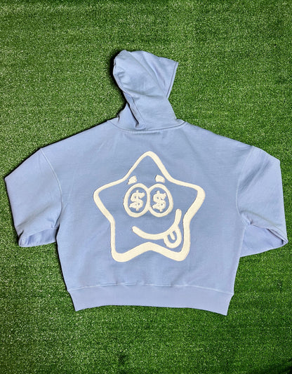 "STAR GAZING" LIGHT BLUE (OverSized Zip-Up)