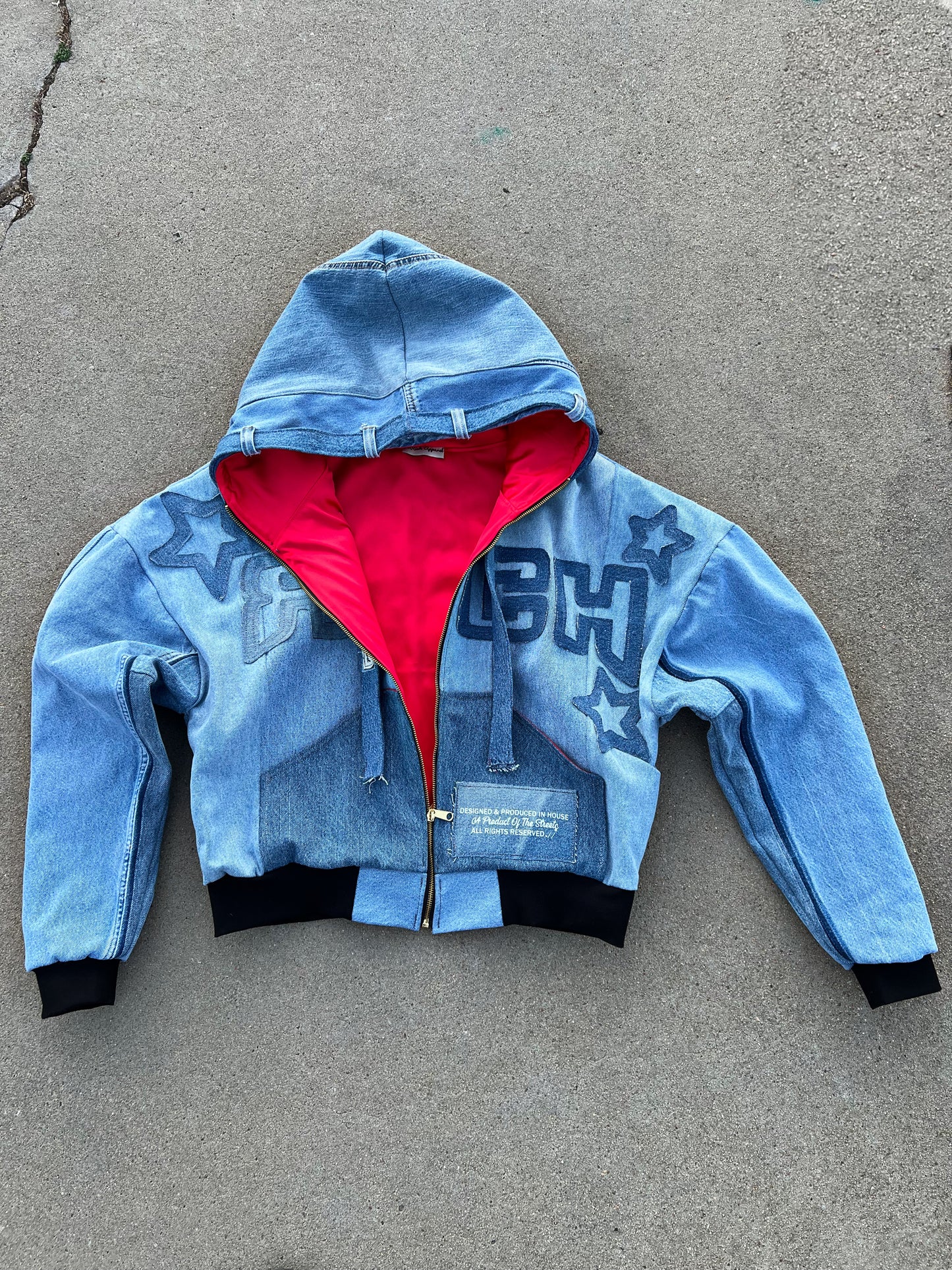 "STAR STRUCK" Denim (OverSized Zip-Up)