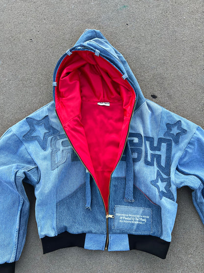 "STAR STRUCK" Denim (OverSized Zip-Up)