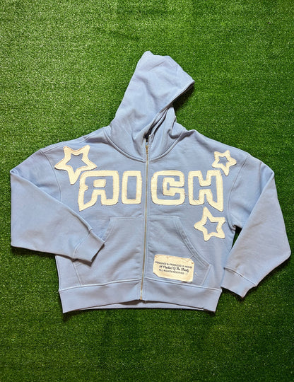 "STAR GAZING" LIGHT BLUE (OverSized Zip-Up)