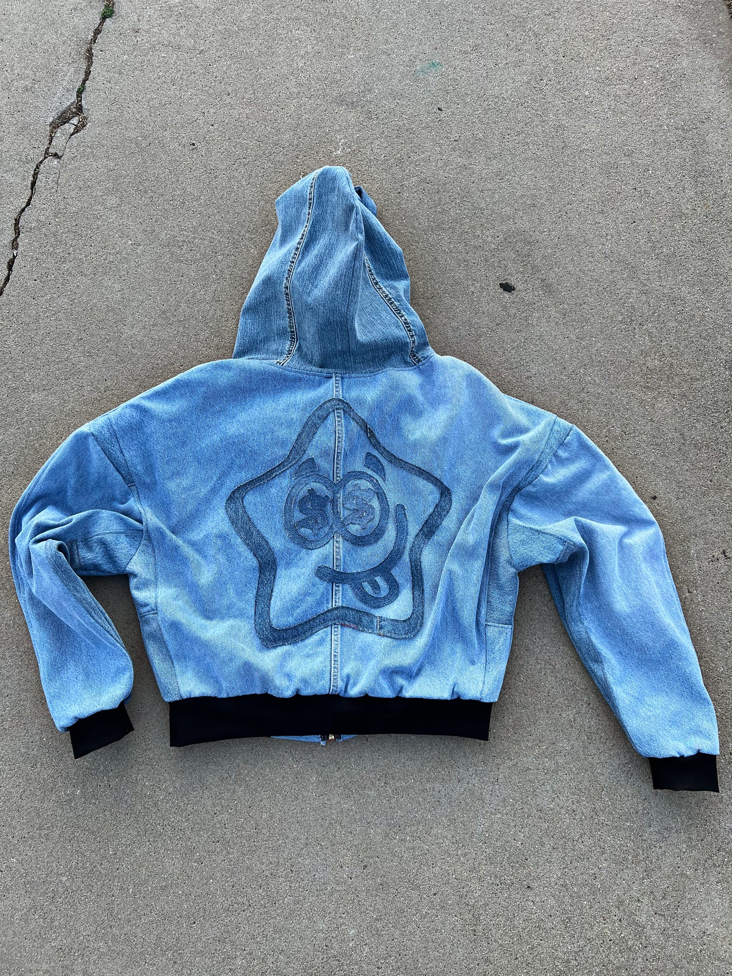 "STAR STRUCK" Denim (OverSized Zip-Up)
