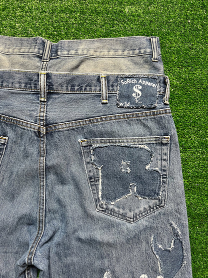 "Burnt Out" Baggy Jean Shorts