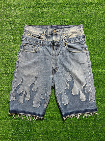 "Burnt Out" Baggy Jean Shorts