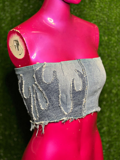 Denim Bandeau Top