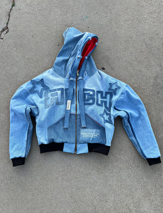 "STAR STRUCK" Denim (OverSized Zip-Up)