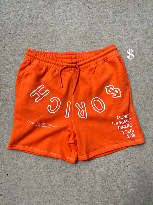 “World Tour” Mid Length Shorts (Orange)